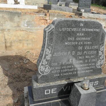 VILLIERS Judith P.D., de voorheen DU PLESSIS nee NOLAN 1886-1967