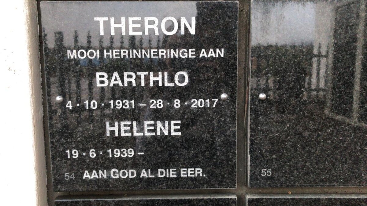 THERON Barthlo 1931-2017 &amp; Helene 1939-