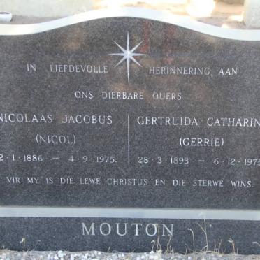 MOUTON Nicolaas Jacobus 1886-1975 &amp; Gertruida Catharina 1893-1975