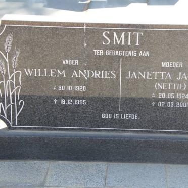 SMIT Willem Andries 1920-1995 &amp; Janetta Jacoba 1924-2001