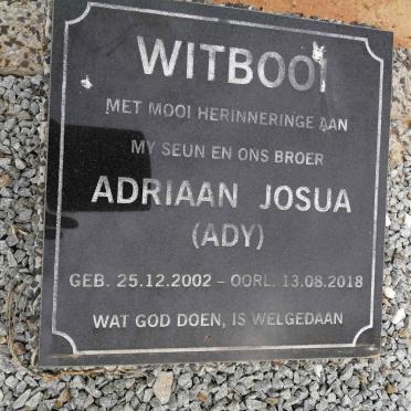 WITBOOI Adriaan Josua 2002-2018