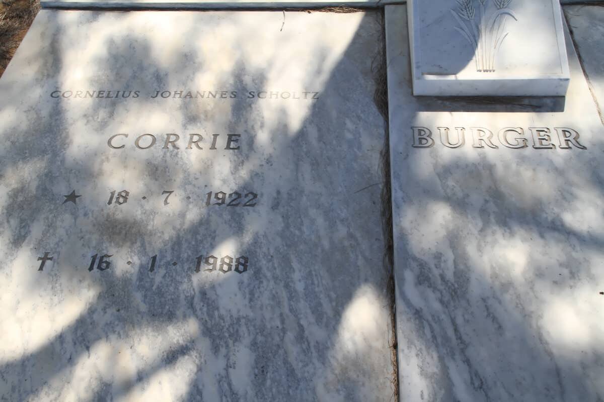 BURGER Cornelius Johannes Scholtz 1922-1988
