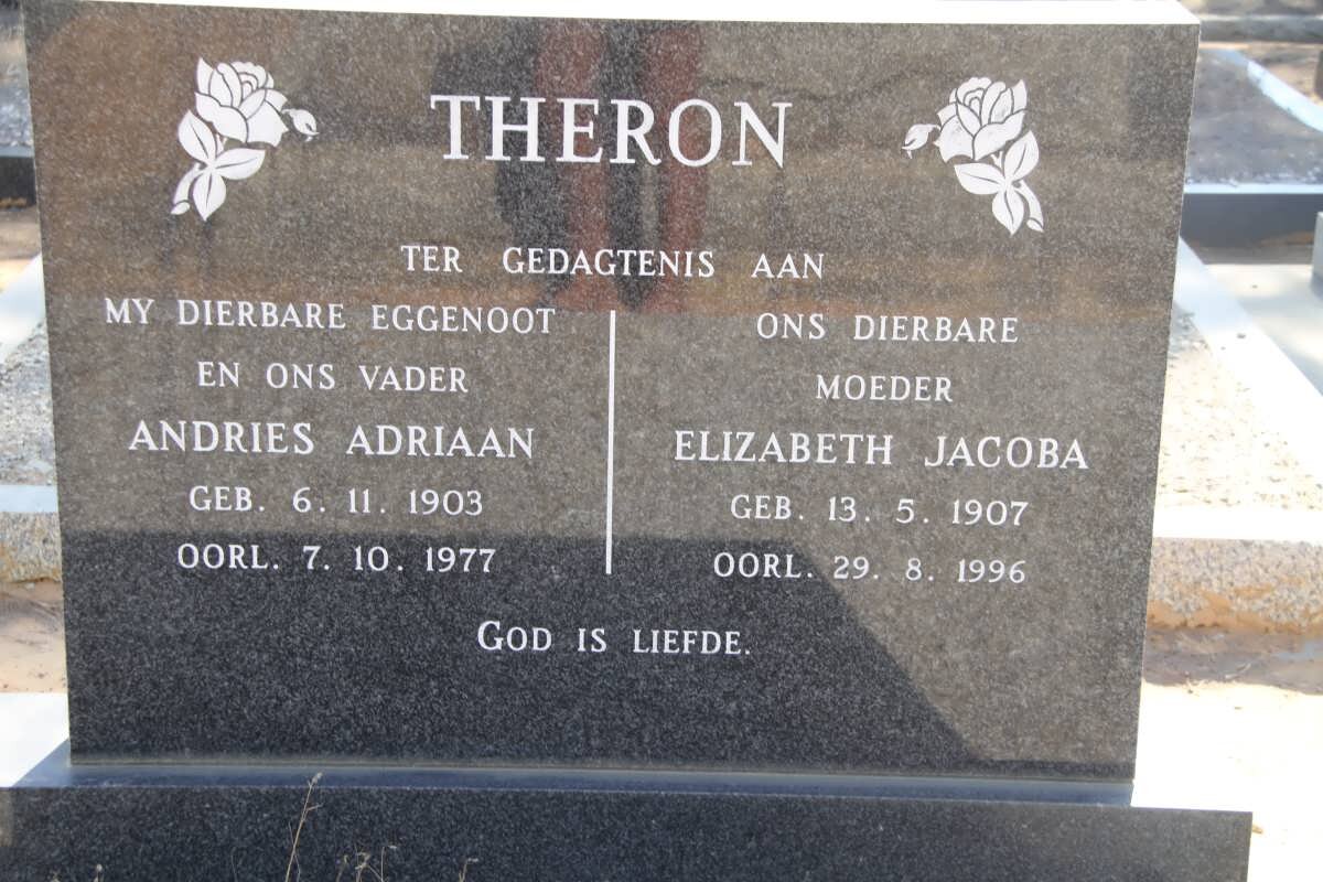 THERON Andries Adriaan 1903-1977 &amp; Elizabeth Jacoba 1907-1996