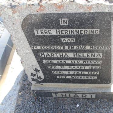 THIART Martha Helena nee VAN DER MERWE 1880-1927
