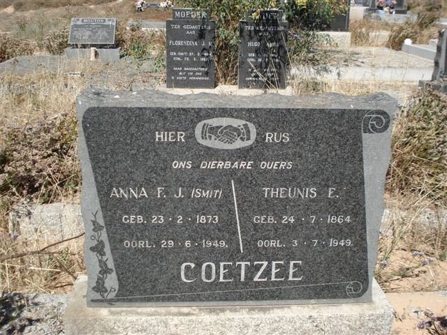 COETZEE Theunis E. 1864-1949 &amp; Anna F.J. SMIT 1873-1949