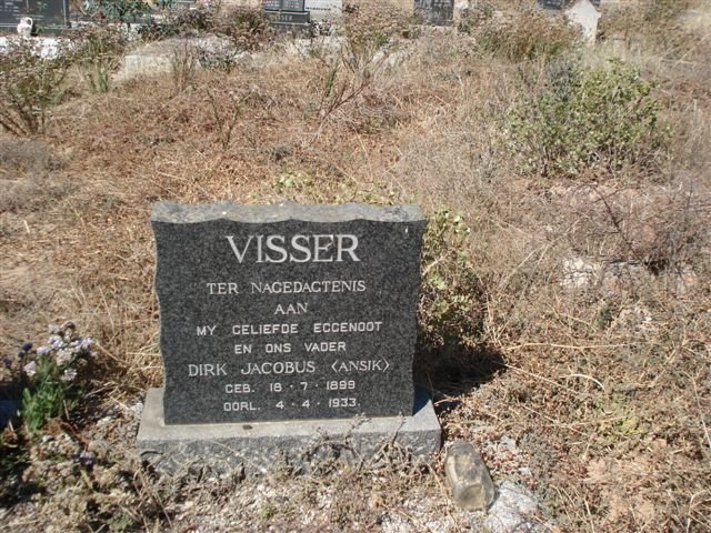 VISSER Dirk Jacobus 1899-1933