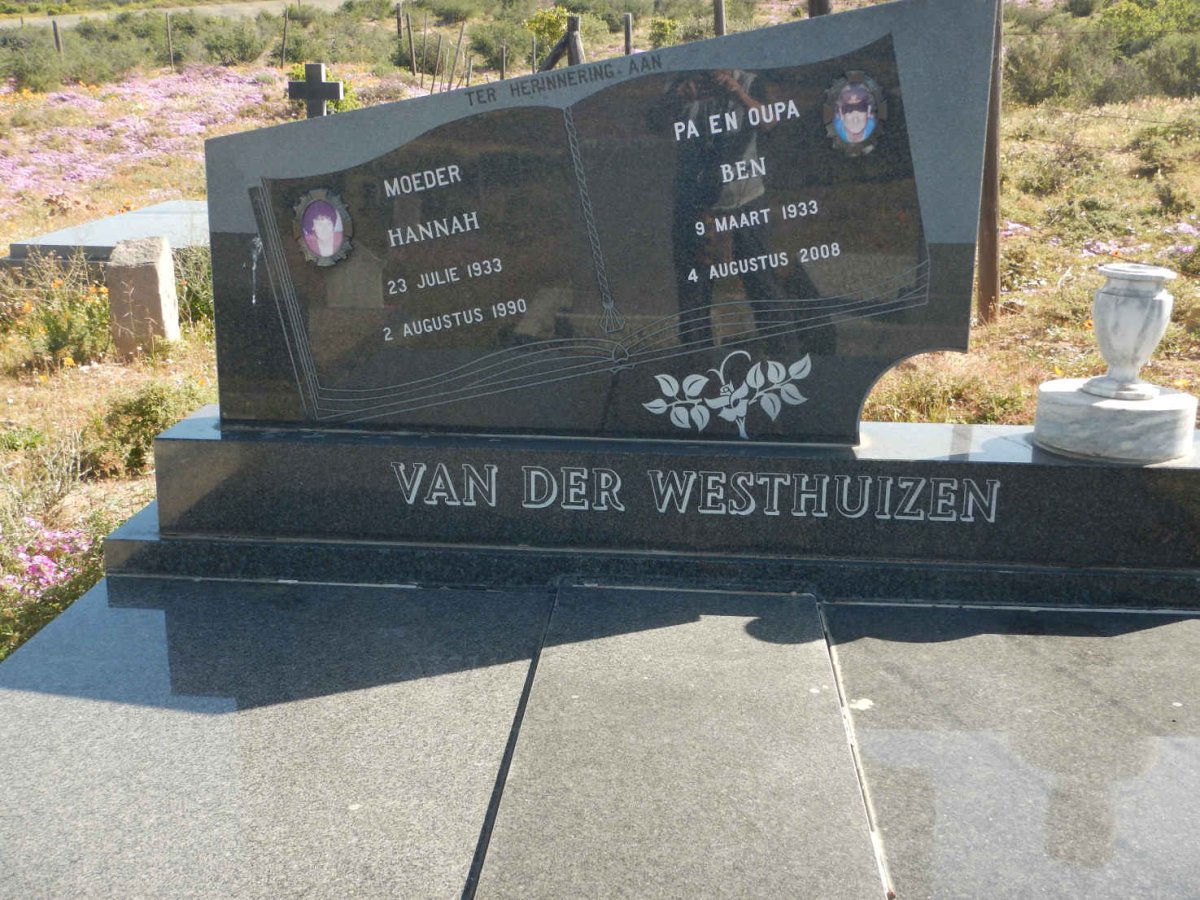 WESTHUIZEN Ben, van der 1933-2008 &amp; Hannah 1933-1990