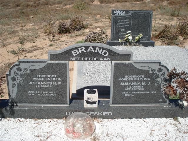BRAND Johannes N.P. 1932-2001 &amp; Susanna M.J. COETZEE 1938-