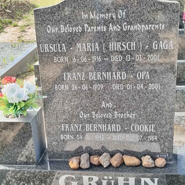 GRUHN Franz Bernhard 1909-2001 &amp; Ursula Maria HIRSCH 1916-2001 :: GRUHN Franz Bernhard 1943-1964 1.