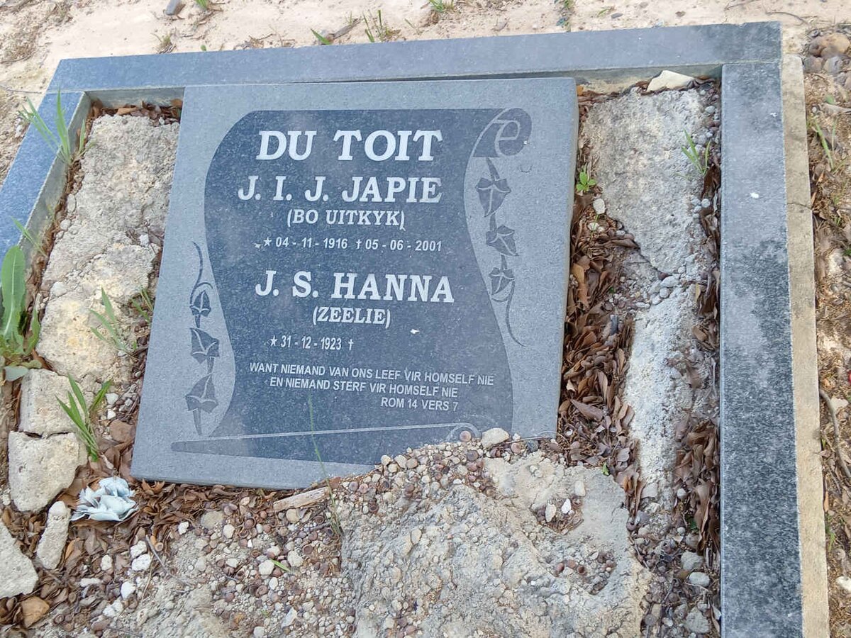 TOIT J.I.J., du 1916-2001 &amp; J.S. ZEELIE 1923-