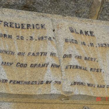 BLAKE Frederick 1874-1931