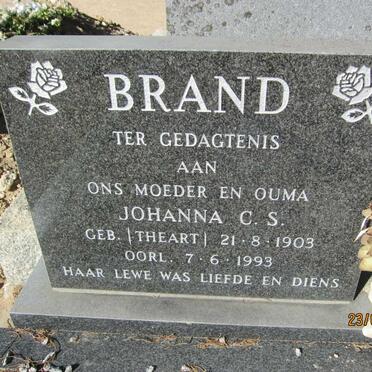 BRAND Johanna C.S. nee THEART 1903-1993