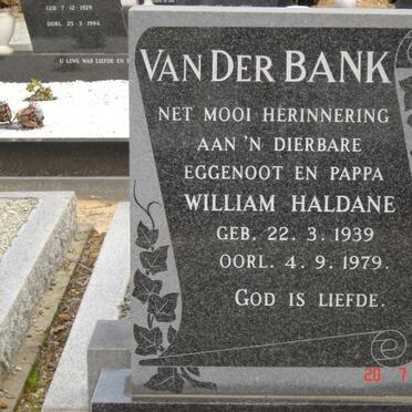 BANK William Haldane, van der 1939-1979