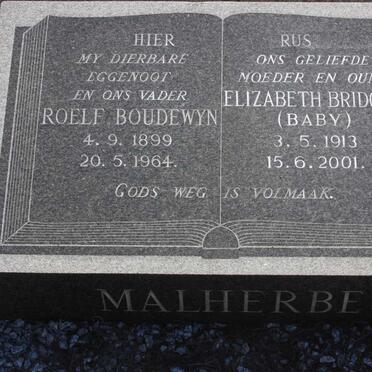 MALHERBE Roelf Boudewyn 1899-1964 &amp; Elizabeth Bridget 1913-2001