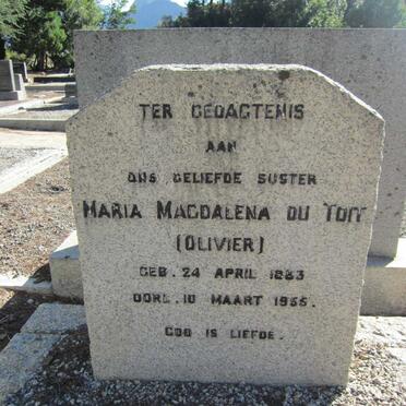 TOIT Maria Magdalena, du nee OLIVIER 1883-1955