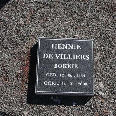 VILLIERS Hendrik Petrus Johannes, de 1896-1956 &amp; Helena Catharina DU TOIT 1898-1971 :: DE VILLIERS Hennie 1934-2008