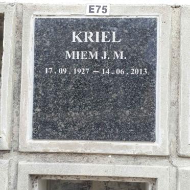 KRIEL Miem J.M. 1927-2013