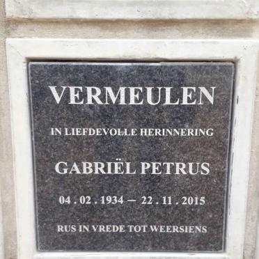 VERMEULEN Gabriel Petrus 1934-2015