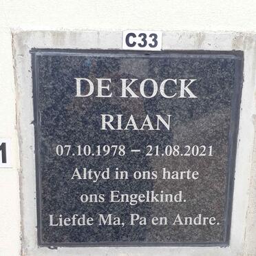 KOCK Riaan, de 1978-2021