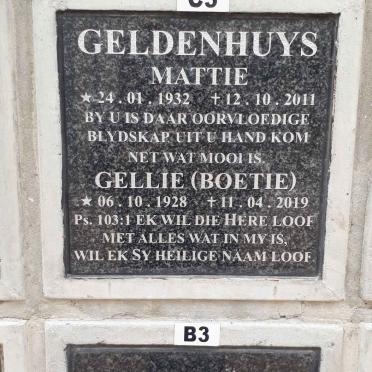 GELDENHUYS Gellie 1928-2019 :: GELDENHUYS Mattie 1932-2011