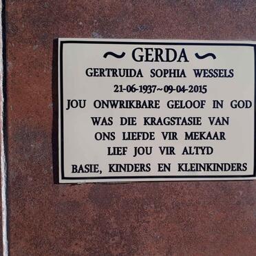 WESSELS Gertruida Sophia 1937-2015