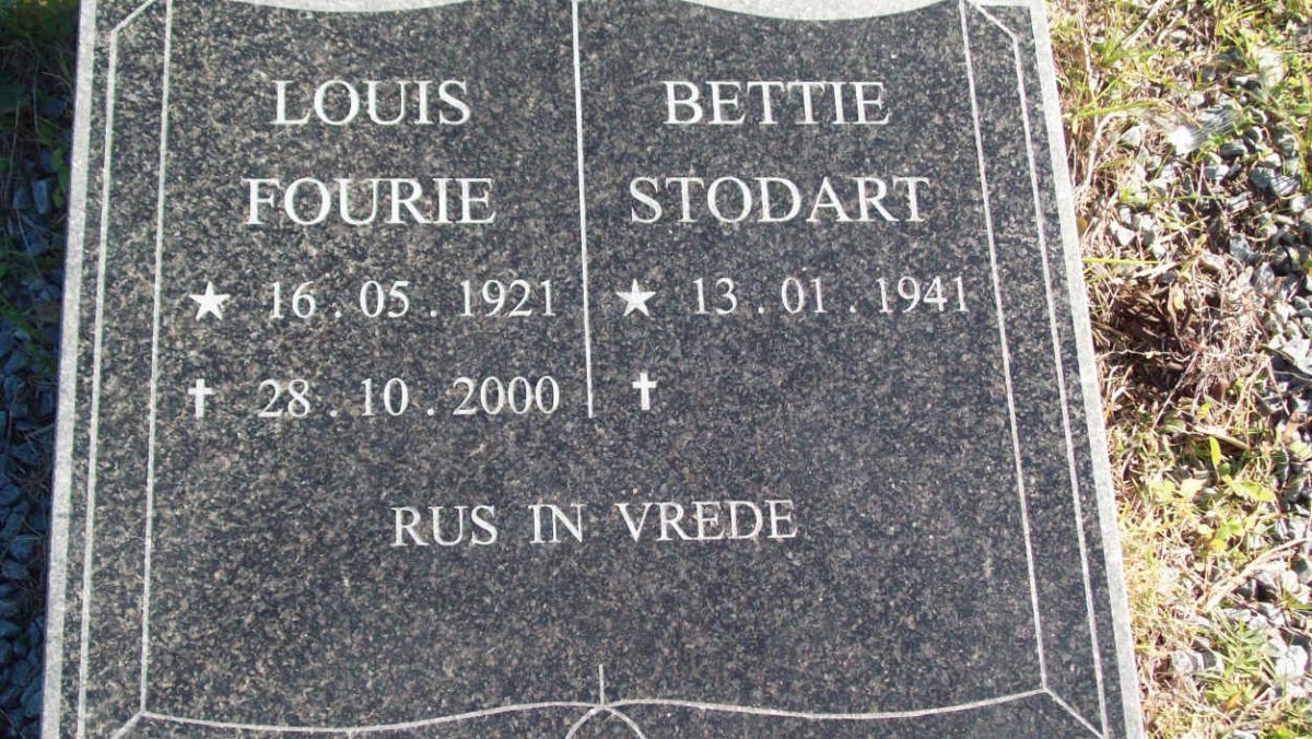 FOURIE Louis 1921-2000 &amp; Bettie STODART 1941-