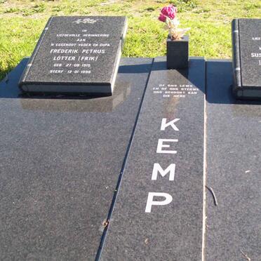 KEMP Frederik Petrus Lotter 1915-1996 &amp; Susara Madeleine ALBERTS 1923-2006