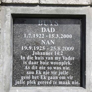 BUYS Dad 1922-2000 &amp; Nan 1925-2009