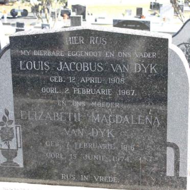 DYK Louis Jacobus, van 1908-1967 &amp; Elizabeth Magdalena 1916-1974