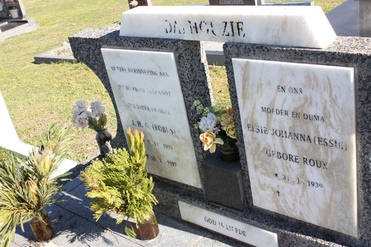 DALHOUZIE J.H.G. 1935-1997 &amp; Elsie Johanna ROUX 1939-