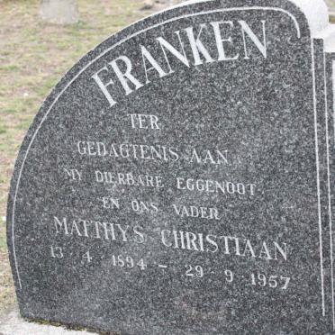 FRANKEN Matthys Christiaan  1894-1957