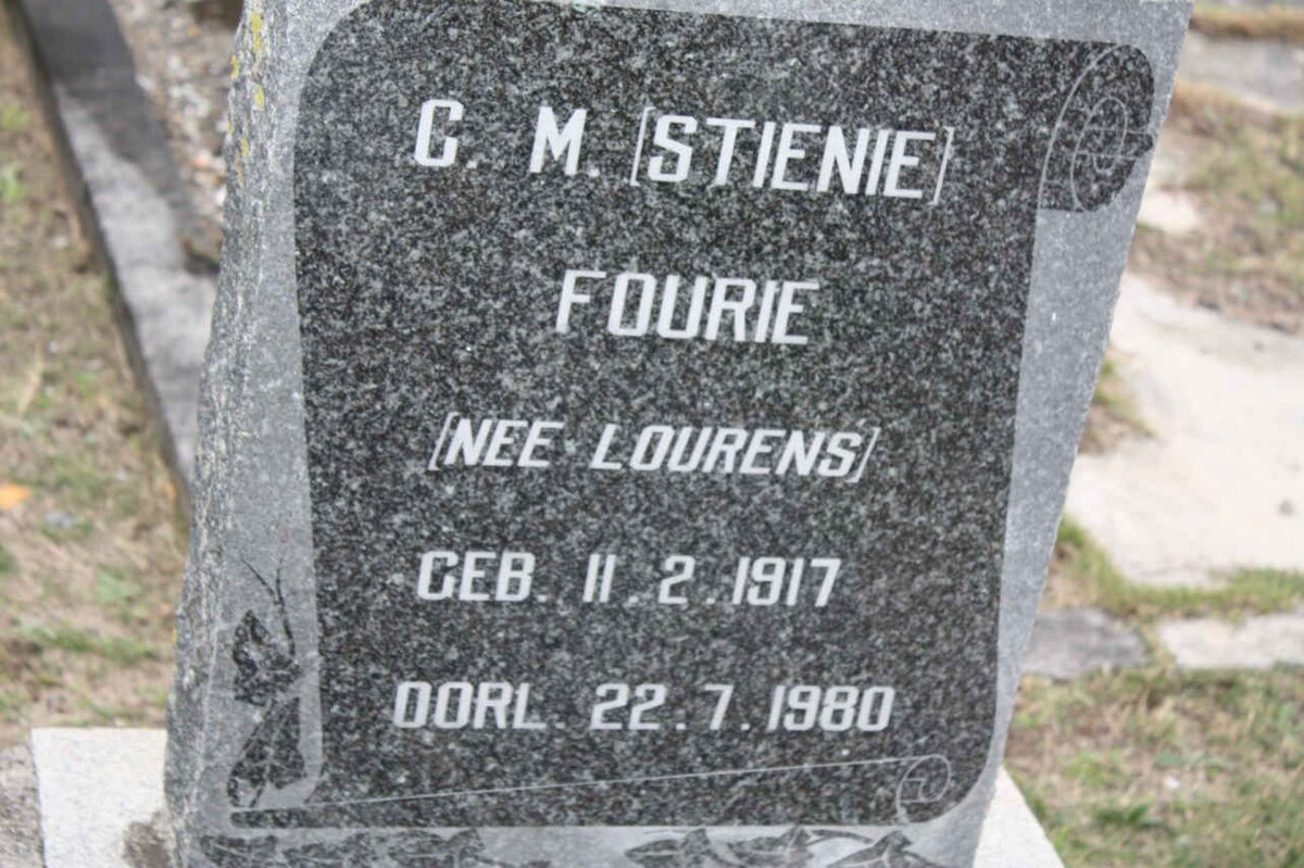 FOURIE G.M. nee LOURENS 1917-1980