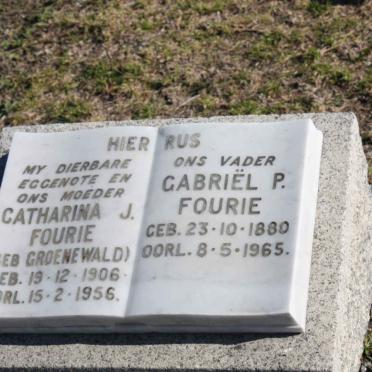 FOURIE Gabriel P. 1880-1965 &amp; Catharina J. nee GROENEWALD 1906-1956