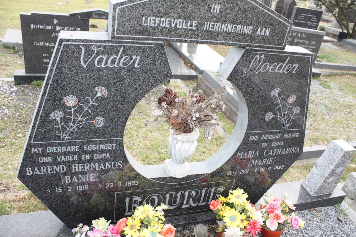 FOURIE Barend Hermanus 1919-1993 &amp; Maria Catharina 1931-1995