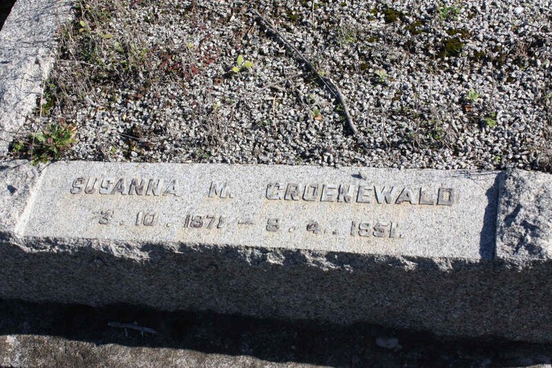 GROENEWALD Susanna M. 1871-1951 