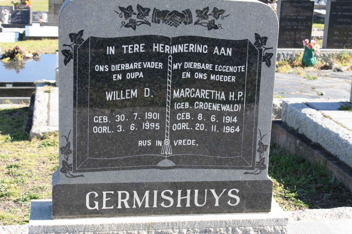 GERMISHUYS Willem D. 1901-1995 &amp; Margaretha H.P. nee GROENEWALD 1914-1964
