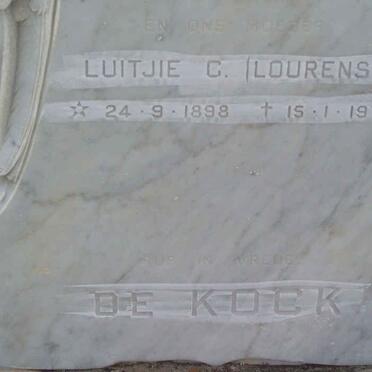 KOCK Luitjie C., de  nee LOURENS 1898-1971