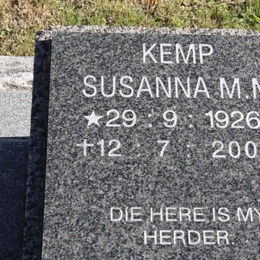 KEMP Susanna M.M. 1926-2001