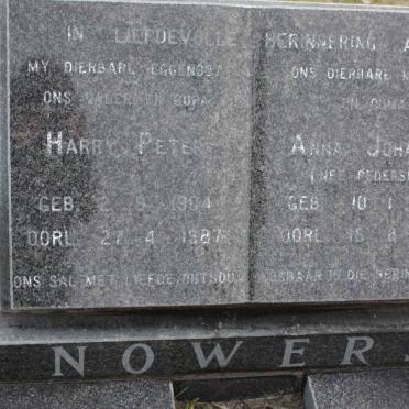 NOWERS Harry Peter 1904-1987 &amp; Anna Johanna PEDERSEN 1911-1989