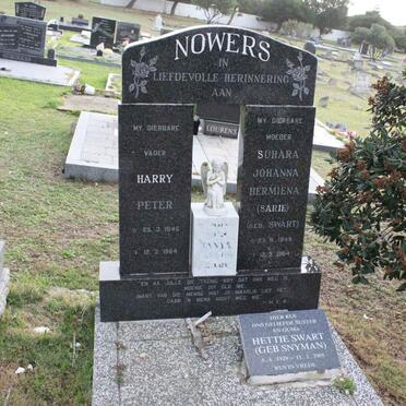 NOWERS Harry Peter 1945-1984 &amp; Suhara Johanna Hermiena SWART 1949-1984 :: SWART Hettie nee SNYMAN 1928-2005 :: ?? Tanya 1972