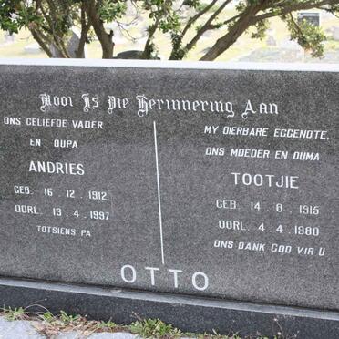 OTTO Andries 1912-1997 &amp; Tootjie 1915-1980