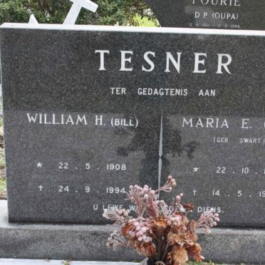 TESNER William H. 1908-1994 &amp; Maria E. SWART 1913-1983