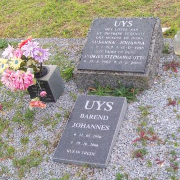 UYS Andries Stephanus Otto 1902-2000 &amp; Susanna Johanna 1919-1988 :: UYS Barend Johannes 1956-2006