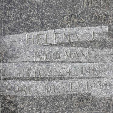 WESSELS Helena J. nee MOOLMAN 1910-1936