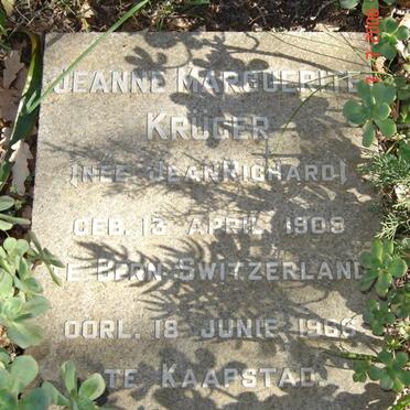 KRUGER Jeanne Marguerite nee JEAN RICHARD 1909-1966