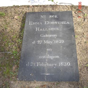 HALLBECK Emma Dorothea 1829-1830