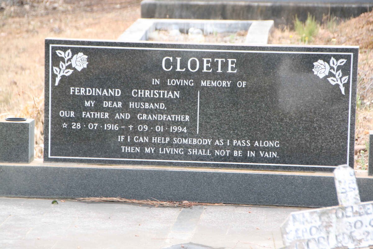 CLOETE Ferdinand Christian 1916-1994