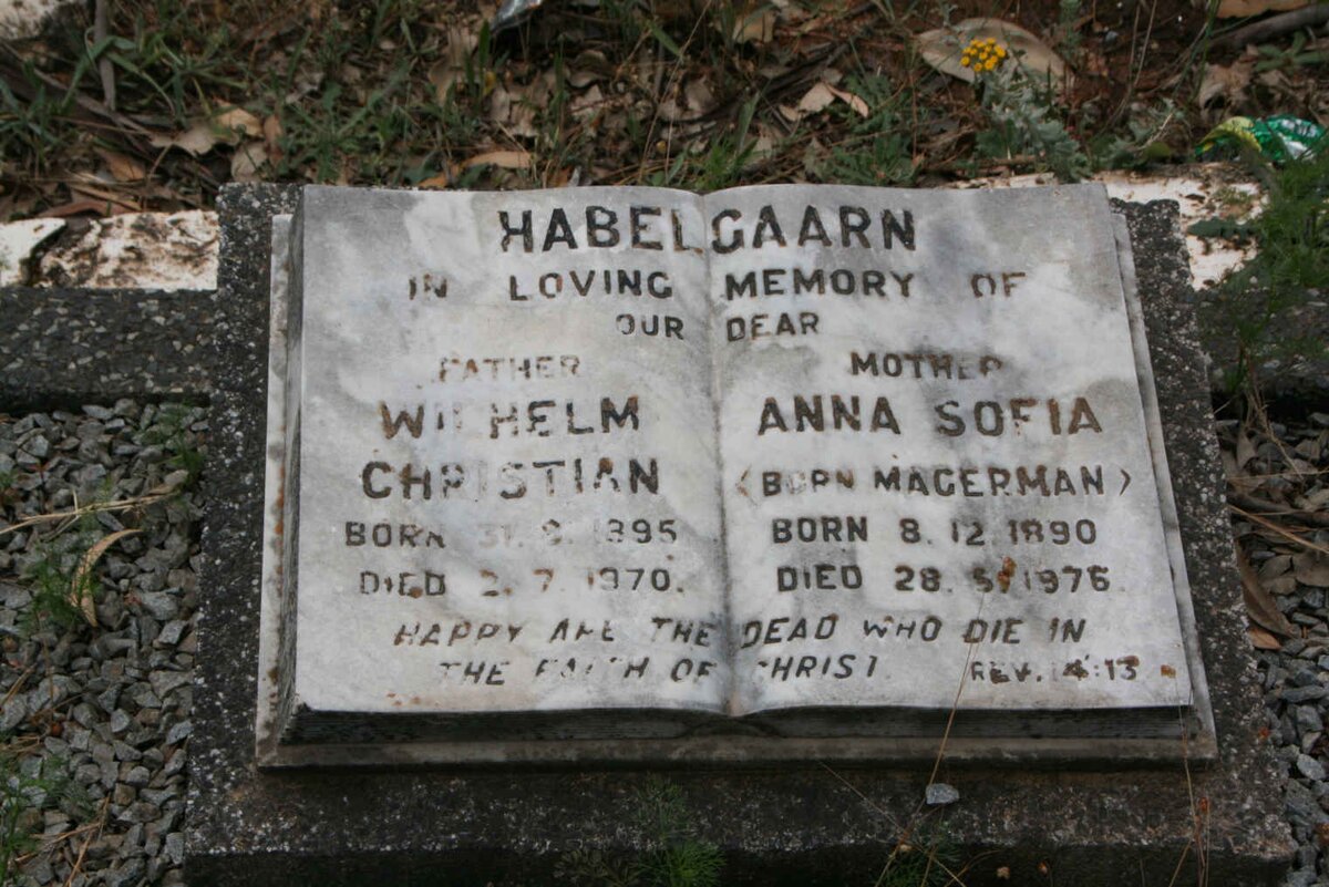 HABELGAARN Wilhelm Christian 1895-1970 & Anna Sofia MAGERMAN 1890-1976