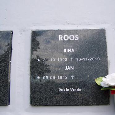 ROOS Jan 1942- &amp; Rina 1942-2010