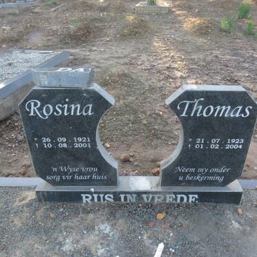 DA? Thomas 1923-2004 &amp; Rosina 1921-2001